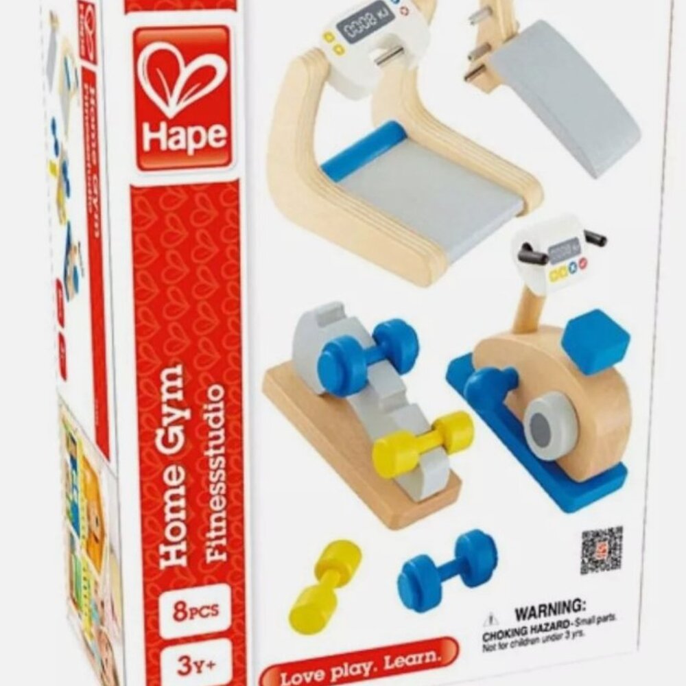 Hape Toys Home Gym Wooden Dollhouse Furniture NEW